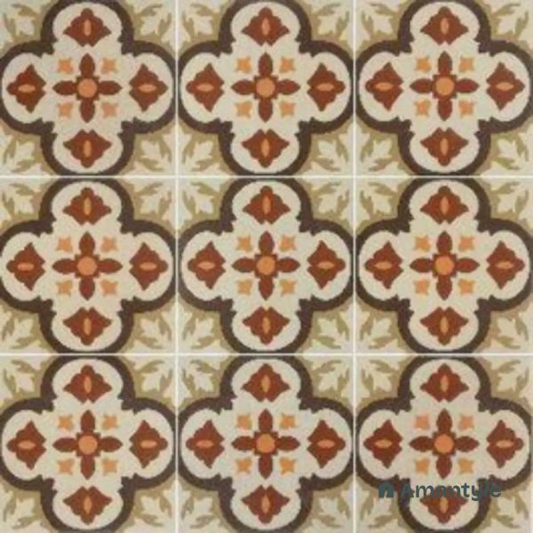 Brown 3rd Fire Moroccan Wall & Floor Tile Code 250024 (200x200 mm, Matt)