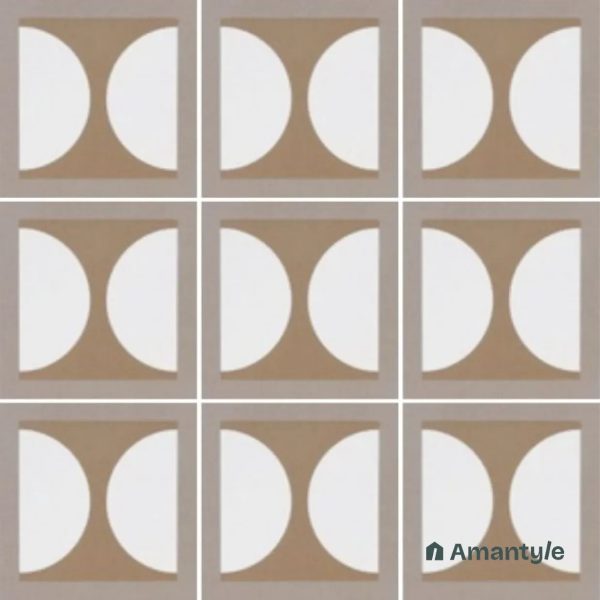 Brown 3rd Fire Moroccan Wall & Floor Tile Code 250025 (200x200 mm, Matt)