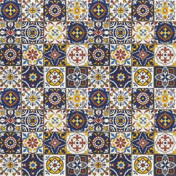 Multicolor 3rd Fire Moroccan Wall & Floor Tile Code 250070 (200x200 mm, Matt)