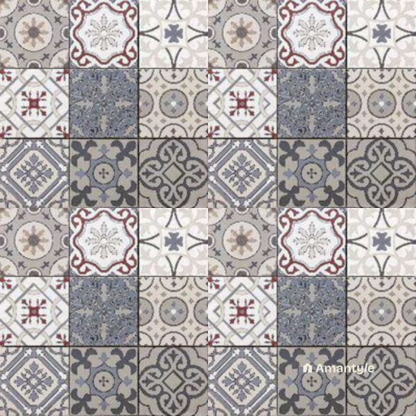 Multicolor 3rd Fire Moroccan Wall & Floor Tile Code 250073 (200x200 mm, Matt)
