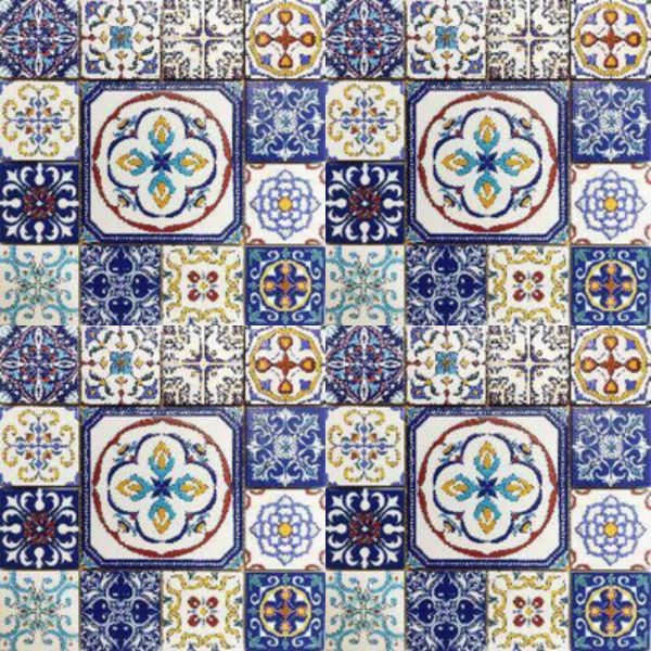 Multicolor 3rd Fire Moroccan Wall & Floor Tile Code 250076 (200x200 mm, Matt)