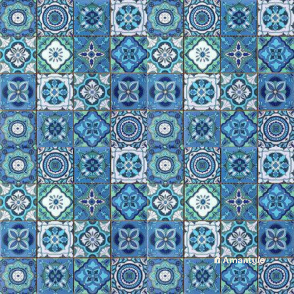 Multicolor 3rd Fire Moroccan Wall & Floor Tile Code 250079 (200x200 mm, Matt)