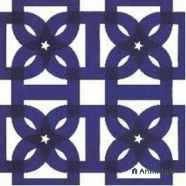 Dark Blue 3rd Fire Moroccan Wall & Floor Tile Code 250104 (300x300 mm, Matt)