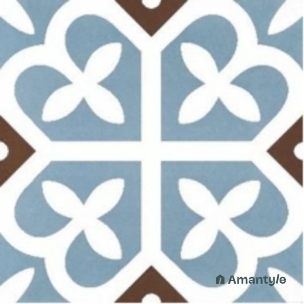 Light Blue 3rd Fire Moroccan Wall & Floor Tile Code 250132 (300x300 mm, Matt)