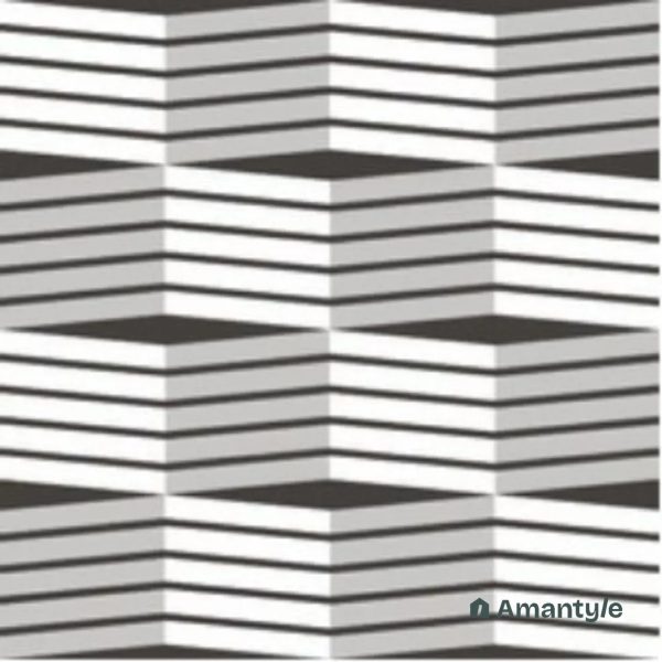 Black & White 3rd Fire Moroccan Wall & Floor Tile Code 250162 (300x300 mm, Matt)