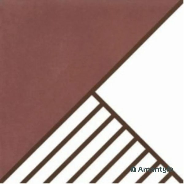 Maroon 3rd Fire Moroccan Wall & Floor Tile Code 250187 (300x300 mm, Matt)