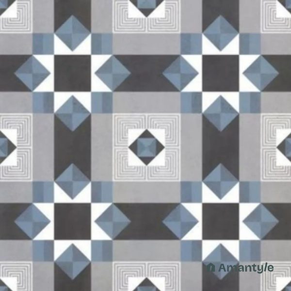 Blue 3rd Fire Moroccan Wall & Floor Tile Code 250283 (600x600 mm, Matt)