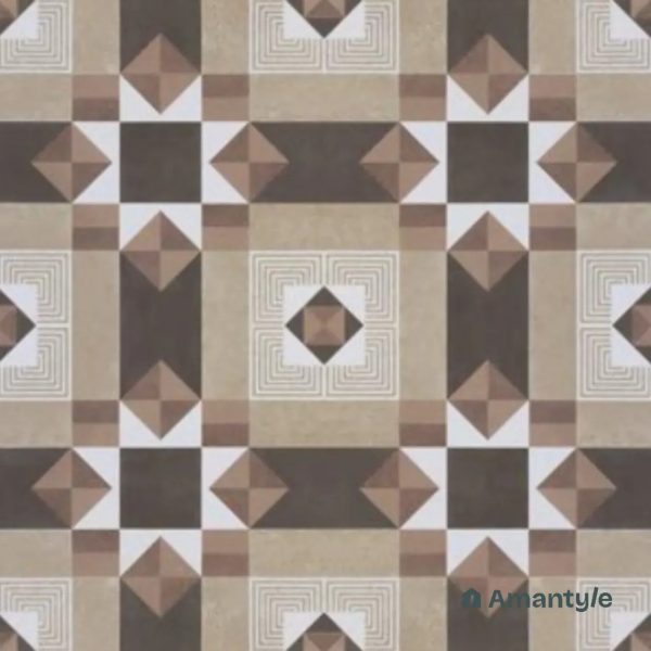 Pink 3rd Fire Moroccan Wall & Floor Tile Code 250284 (600x600 mm, Matt)