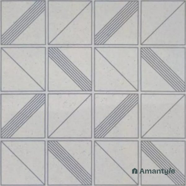 Grey 3rd Fire Moroccan Wall & Floor Tile Code 250285 (600x600 mm, Matt)