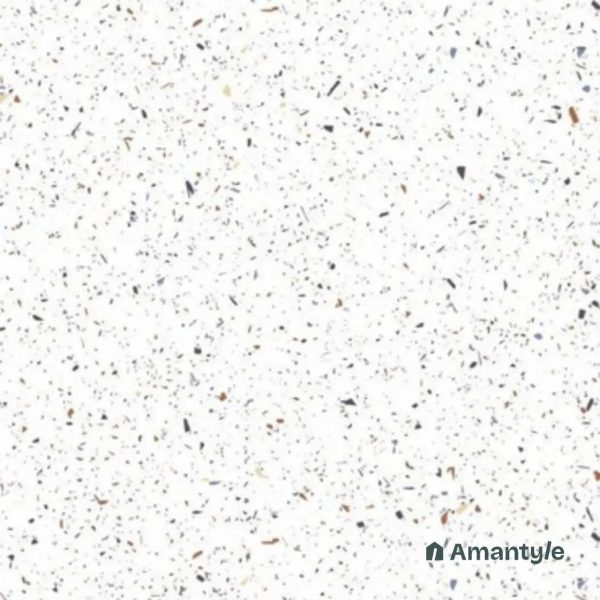 White 3rd Fire Terrazzo Wall & Floor Tile Code 250329 (600x600 mm, Matt)